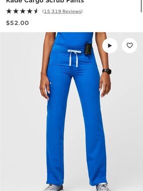 Figs Women's Royal Blue Kade  Cargo Scrub Pants